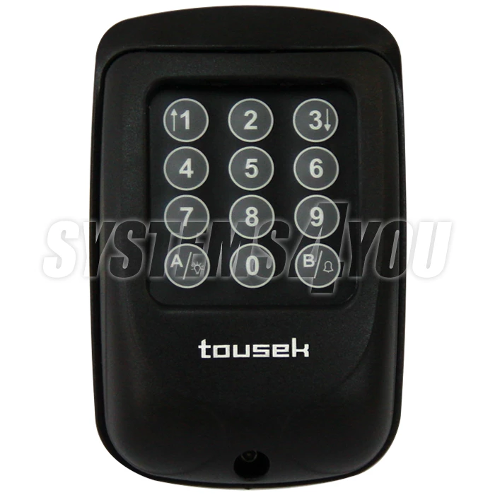 Pulsador codificado vía radio Tousek TORCODY RS 433 - Negro